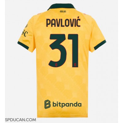 Zenski Nogometni Dres AC Milan Strahinja Pavlovic #31 Rezervni 2025-26 Kratak Rukav Zenski Nogometni Dres AC Milan Strahinja Pavlovic #31 Rezervni 2025-26 Kratak Rukav